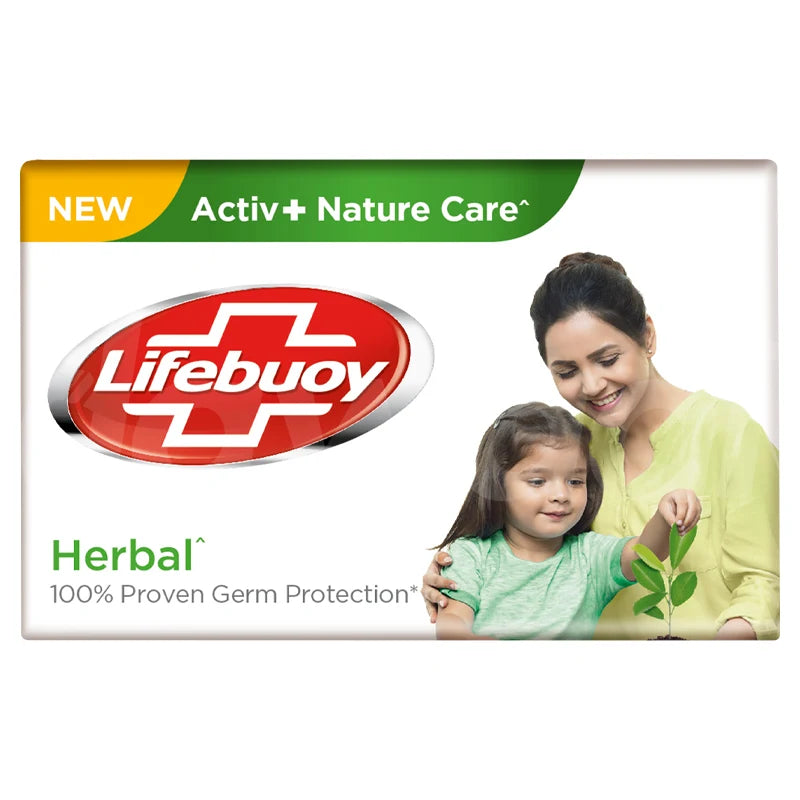 Product image Lifebuoy Herbal ( Active + Nature Care ) Bar Soap 128 gm Pack - Image 1